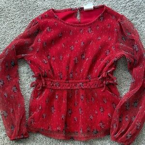 💥Floral Red Girl's Top